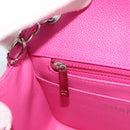 CHANEL Mini Matelasse 17 Chain Bag Caviar Skin Pink Silver CC Auth 189224SAM-19