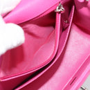 CHANEL Mini Matelasse 17 Chain Bag Caviar Skin Pink Silver CC Auth 189224SAM-20