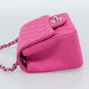 CHANEL Mini Matelasse 17 Chain Bag Caviar Skin Pink Silver CC Auth 189224SAM-4