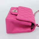 CHANEL Mini Matelasse 17 Chain Bag Caviar Skin Pink Silver CC Auth 189224SAM-5