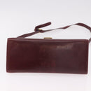 Salvatore Ferragamo Gancini Hand Bag Leather 2way Bordeaux Gold Auth 189226-11