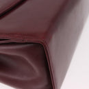 Salvatore Ferragamo Gancini Hand Bag Leather 2way Bordeaux Gold Auth 189226-12