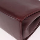 Salvatore Ferragamo Gancini Hand Bag Leather 2way Bordeaux Gold Auth 189226-15