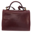 Salvatore Ferragamo Gancini Hand Bag Leather 2way Bordeaux Gold Auth 189226-3