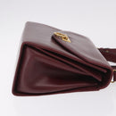 Salvatore Ferragamo Gancini Hand Bag Leather 2way Bordeaux Gold Auth 189226-4