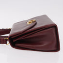 Salvatore Ferragamo Gancini Hand Bag Leather 2way Bordeaux Gold Auth 189226-5