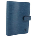 LOUIS VUITTON Epi Agenda MM Day Planner Cover Blue R20055 LV Auth 189229-1