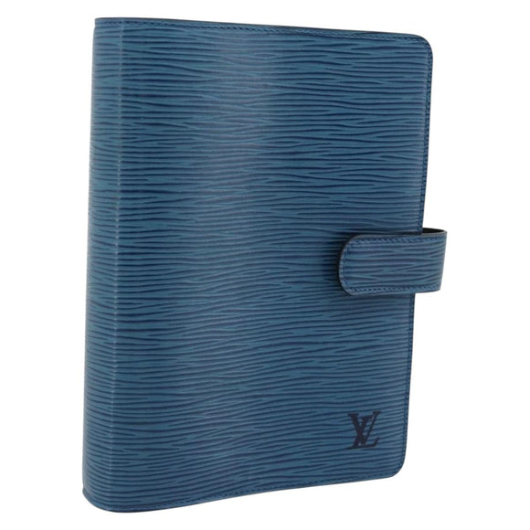 LOUIS VUITTON Epi Agenda MM Day Planner Cover Blue R20055 LV Auth 189229
