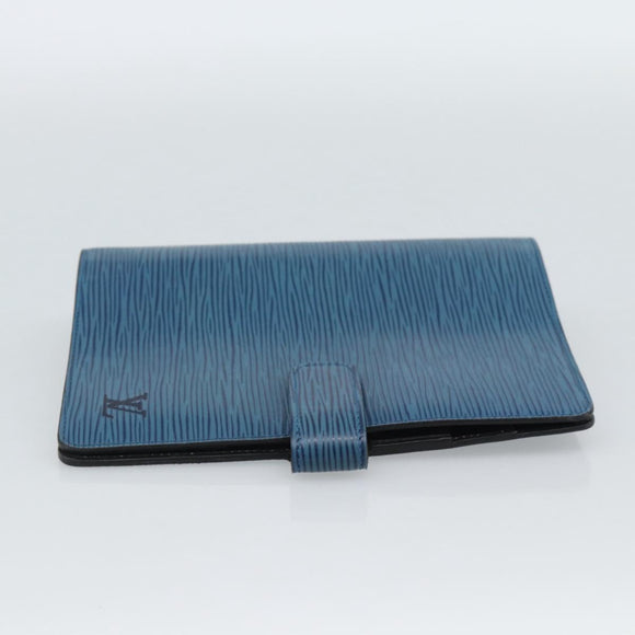 LOUIS VUITTON Epi Agenda MM Day Planner Cover Blue R20055 LV Auth 189229