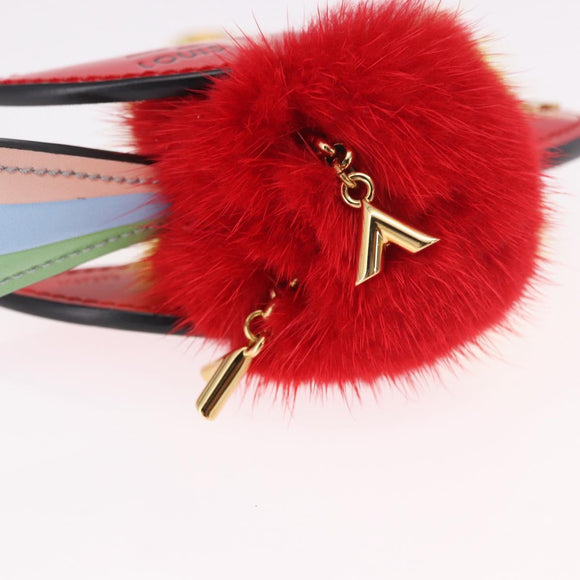 LOUIS VUITTON Bijoux Traveling Bird Sack Charm Fur Red M67390 LV Auth 189231M
