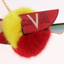 LOUIS VUITTON Bijoux Traveling Bird Sack Charm Fur Red M67390 LV Auth 189231M-3