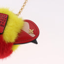 LOUIS VUITTON Bijoux Traveling Bird Sack Charm Fur Red M67390 LV Auth 189231M-6