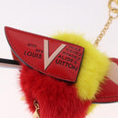LOUIS VUITTON Bijoux Traveling Bird Sack Charm Fur Red M67390 LV Auth 189231M-7