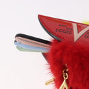 LOUIS VUITTON Bijoux Traveling Bird Sack Charm Fur Red M67390 LV Auth 189231M-8