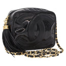 CHANEL COCO Mark Chain Shoulder Bag Patent leather Gold Black CC Auth 189232V-1