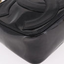 CHANEL COCO Mark Chain Shoulder Bag Patent leather Gold Black CC Auth 189232V-9