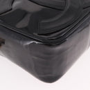 CHANEL COCO Mark Chain Shoulder Bag Patent leather Gold Black CC Auth 189232V-15