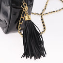 CHANEL COCO Mark Chain Shoulder Bag Patent leather Gold Black CC Auth 189232V-10