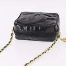CHANEL COCO Mark Chain Shoulder Bag Patent leather Gold Black CC Auth 189232V-6