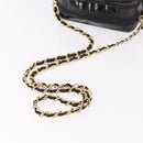 CHANEL COCO Mark Chain Shoulder Bag Patent leather Gold Black CC Auth 189232V-7