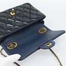 CHANEL Matelasse 21 Chain Bag Patent leather Navy Black CC Auth 189233SAM-15