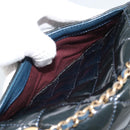 CHANEL Matelasse 21 Chain Bag Patent leather Navy Black CC Auth 189233SAM-24
