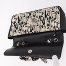 CHANEL Choco Bar Chain Shoulder Bag Satin Black Silver CC Auth 189234V-10