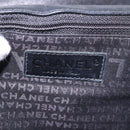 CHANEL Choco Bar Chain Shoulder Bag Satin Black Silver CC Auth 189234V-18