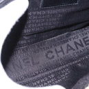 CHANEL Choco Bar Chain Shoulder Bag Satin Black Silver CC Auth 189234V-11
