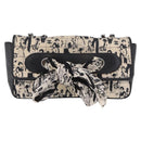 CHANEL Choco Bar Chain Shoulder Bag Satin Black Silver CC Auth 189234V-13