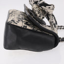 CHANEL Choco Bar Chain Shoulder Bag Satin Black Silver CC Auth 189234V-3