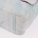 CHANEL Big Matelasse 30 Chain Bag Canvas Light Blue Silver CC Auth 189235SAV-15