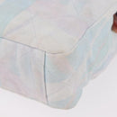 CHANEL Big Matelasse 30 Chain Bag Canvas Light Blue Silver CC Auth 189235SAV-17