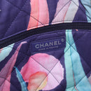 CHANEL Big Matelasse 30 Chain Bag Canvas Light Blue Silver CC Auth 189235SAV-22