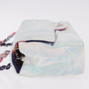CHANEL Big Matelasse 30 Chain Bag Canvas Light Blue Silver CC Auth 189235SAV-4