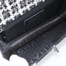 CHANEL Choco Bar Chain Shoulder Bag Tweed Black Silver CC Auth 189240SAM-10
