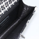 CHANEL Choco Bar Chain Shoulder Bag Tweed Black Silver CC Auth 189240SAM-18