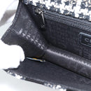 CHANEL Choco Bar Chain Shoulder Bag Tweed Black Silver CC Auth 189240SAM-19