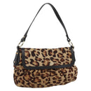 FENDI Shoulder Bag Harako leather Beige Gold Auth 189242-1