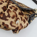 FENDI Shoulder Bag Harako leather Beige Gold Auth 189242-9