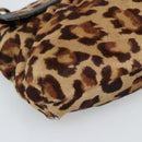 FENDI Shoulder Bag Harako leather Beige Gold Auth 189242-14