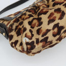 FENDI Shoulder Bag Harako leather Beige Gold Auth 189242-16