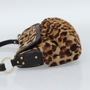 FENDI Shoulder Bag Harako leather Beige Gold Auth 189242-3