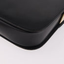 CELINE Circle Shoulder Bag Leather Black Gold Auth 189243A-16