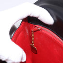 CELINE Circle Shoulder Bag Leather Black Gold Auth 189243A-24