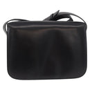 CELINE Circle Shoulder Bag Leather Black Gold Auth 189243A-2