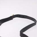 CELINE Circle Shoulder Bag Leather Black Gold Auth 189243A-8