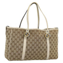 GUCCI GG Canvas Miss GG Tote Bag Beige Silver gold 232957 Auth 189245-1
