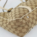 GUCCI GG Canvas Miss GG Tote Bag Beige Silver gold 232957 Auth 189245-9