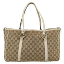GUCCI GG Canvas Miss GG Tote Bag Beige Silver gold 232957 Auth 189245-13